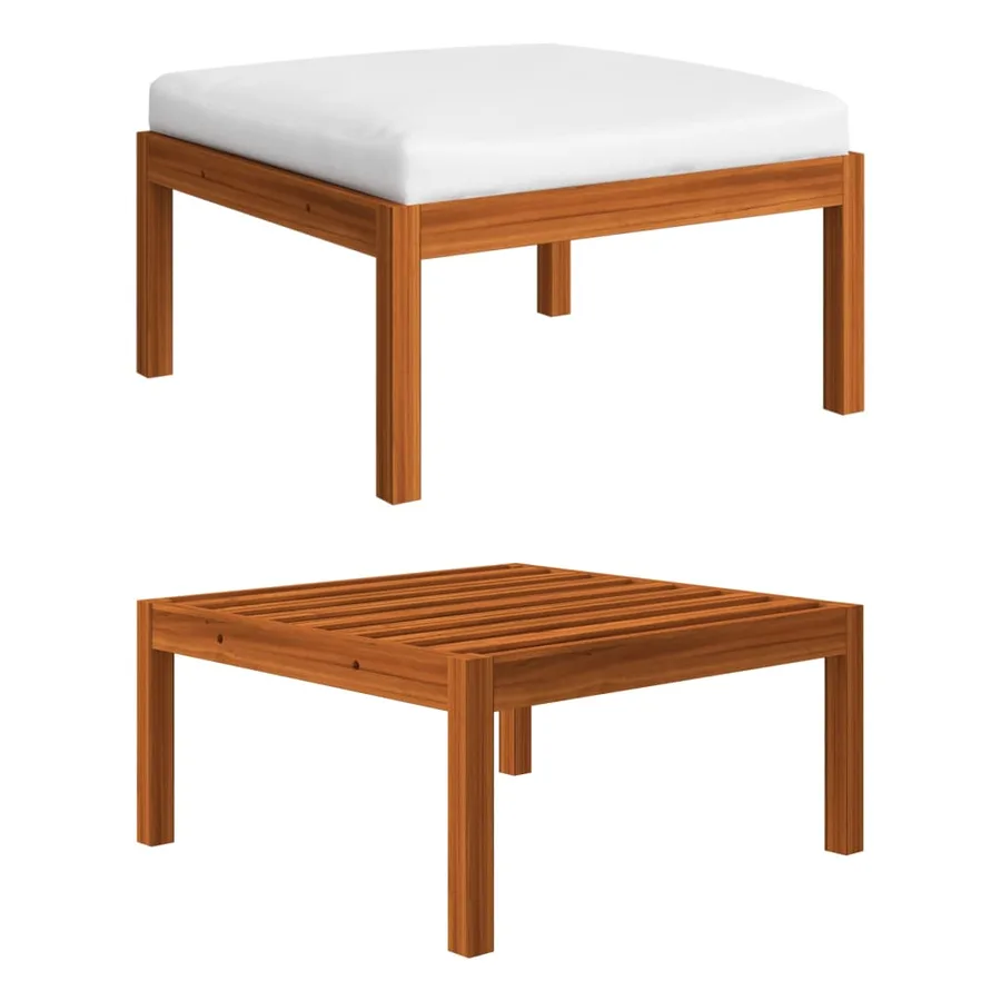 Salon de jardin 8 pièces avec coussins Crème 63 x 63 cm - 13