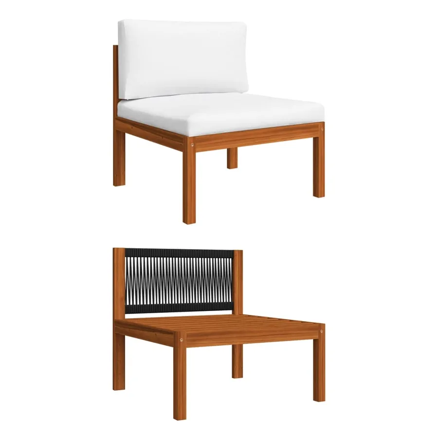Salon de jardin 8 pièces avec coussins Crème 63 x 63 cm - 8