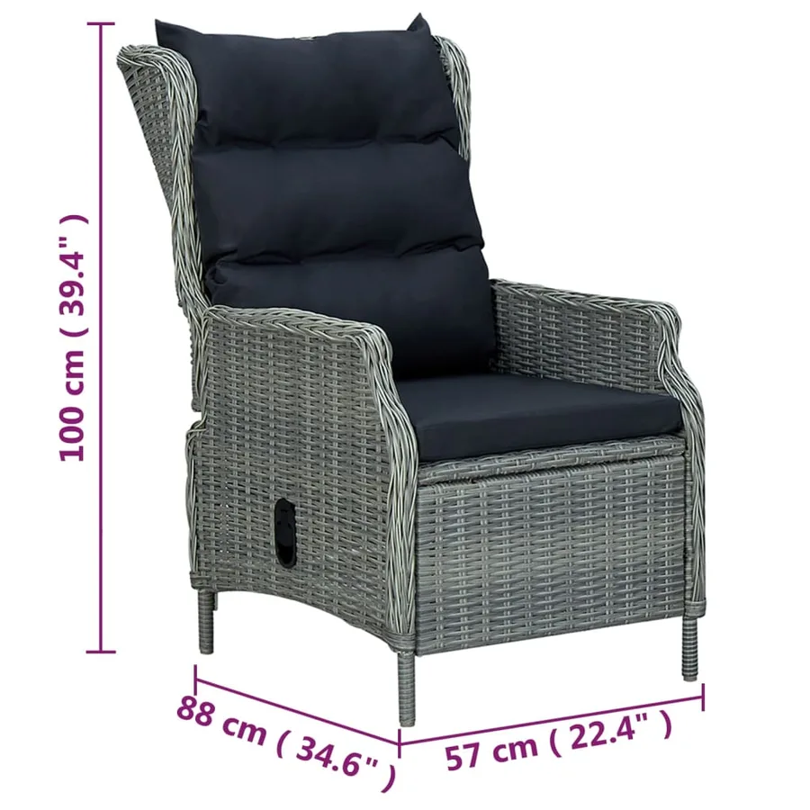 Ensemble à manger de jardin 7 pcs Gris clair - 13