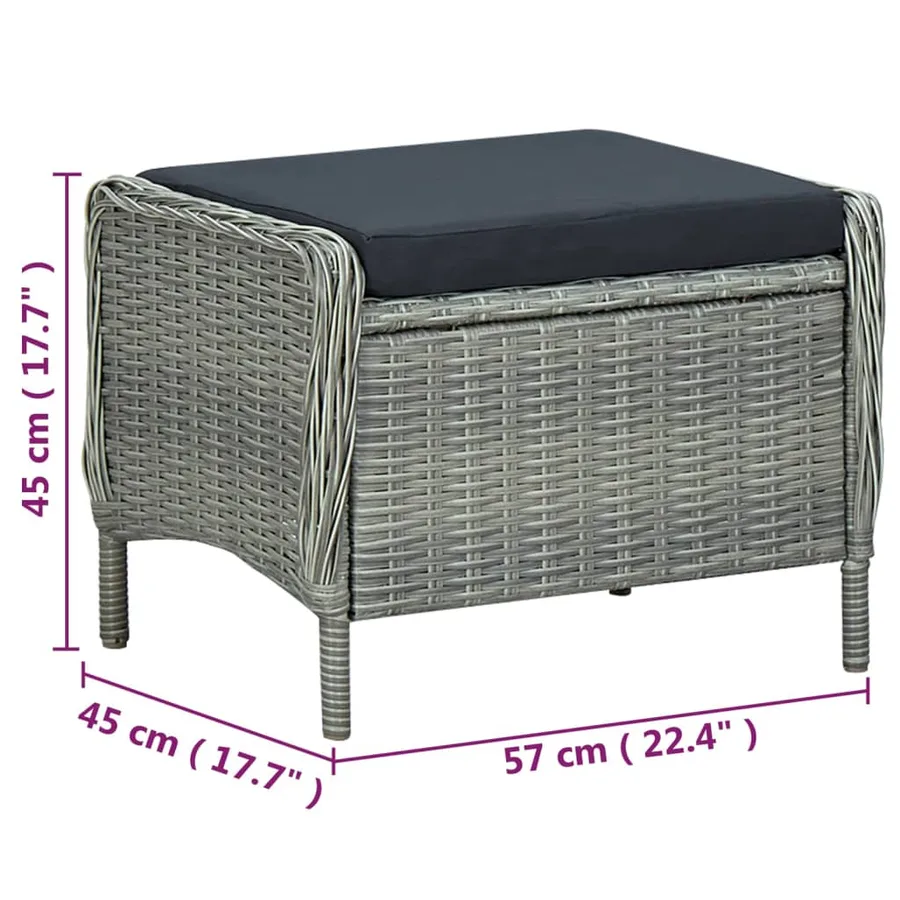 Ensemble à manger de jardin 7 pcs Gris clair - 14