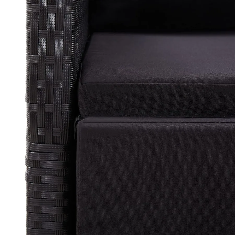 Ensemble à manger de jardin 5 pcs Noir - 6