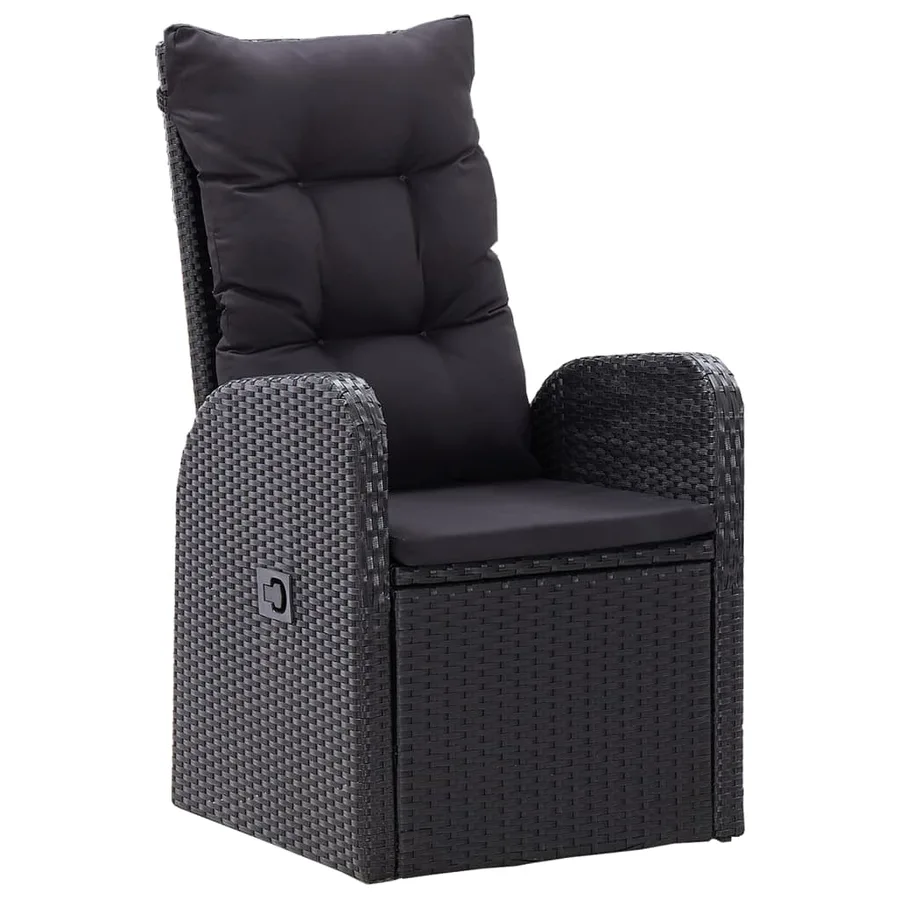 Ensemble à manger de jardin 5 pcs Noir - 7