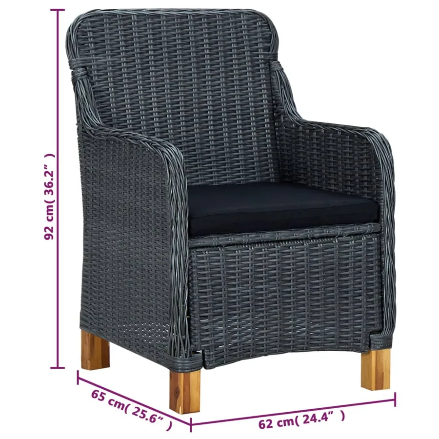 Ensemble à manger de jardin 5 pcs Gris foncé - 9