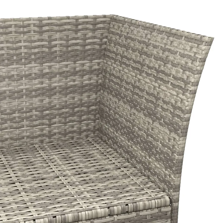 Salon de jardin 4 pcs avec coussins Gris Résine tressée - 10