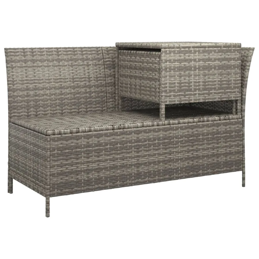 Salon de jardin 4 pcs avec coussins Gris Résine tressée - 7