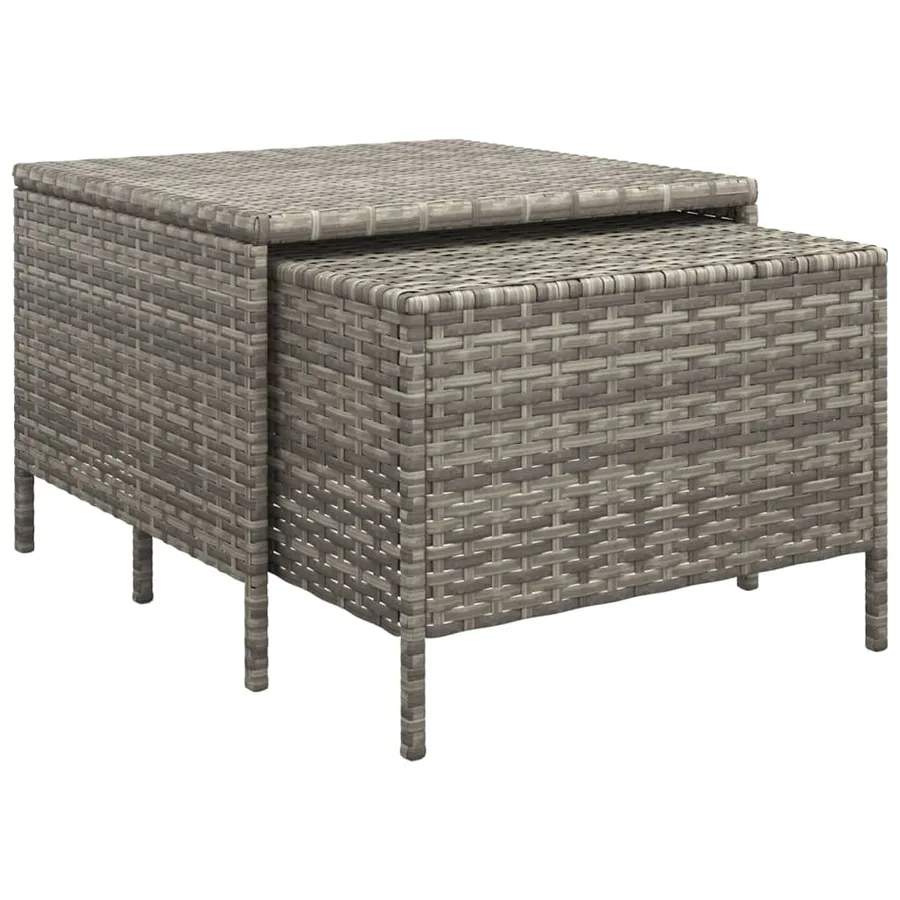 Salon de jardin 4 pcs avec coussins Gris Résine tressée - 8