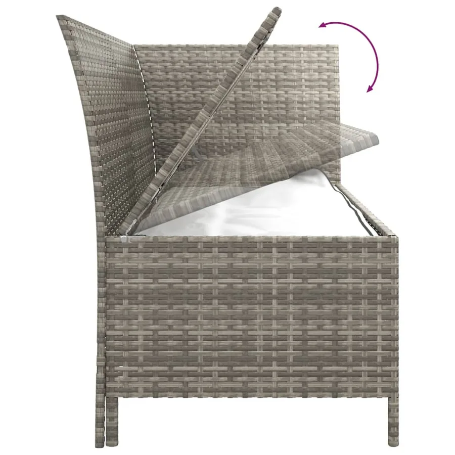 Salon de jardin 4 pcs avec coussins Gris Résine tressée - 9