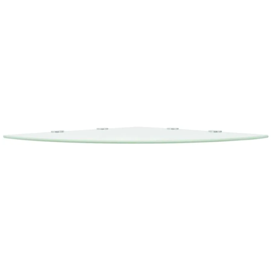 Étagères d'angle 2 pcs et supports chromés Verre Blanc 45x45 cm - 4