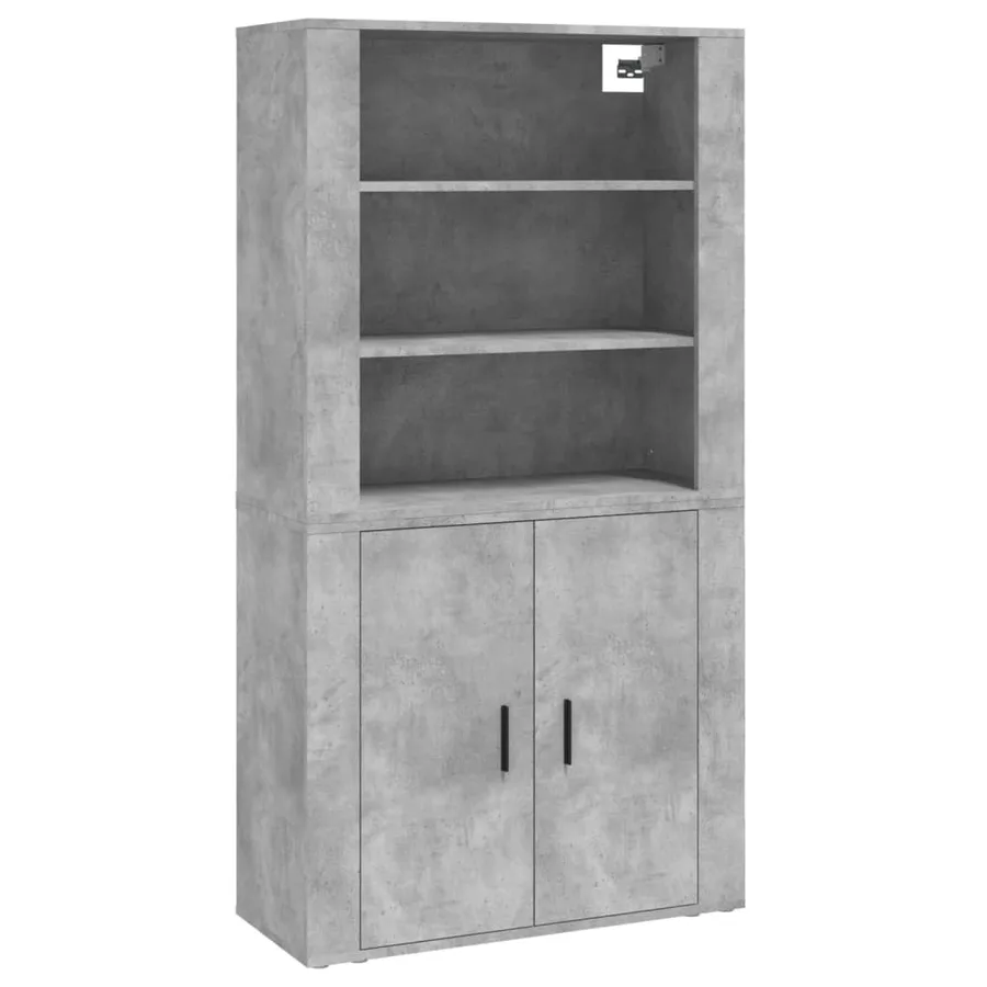 Buffet haut Gris béton Bois d'ingénierie - 2