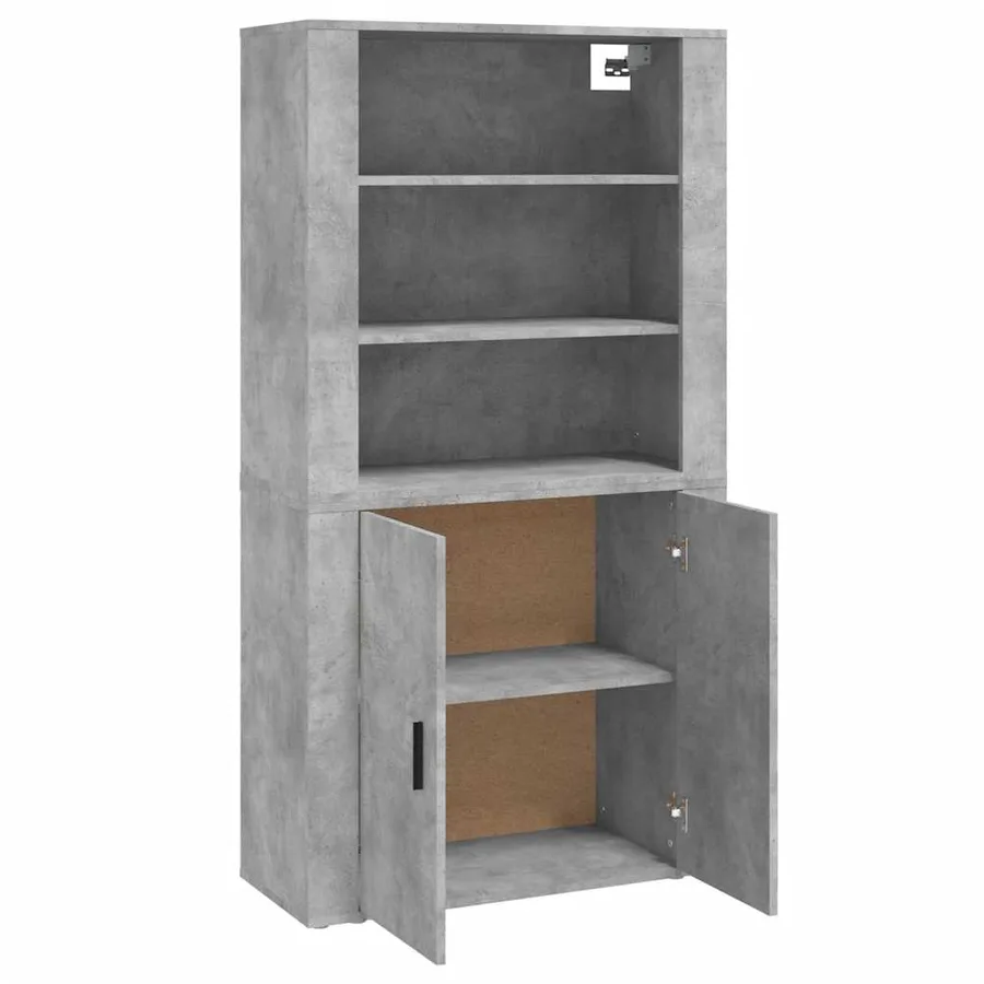 Buffet haut Gris béton Bois d'ingénierie - 6
