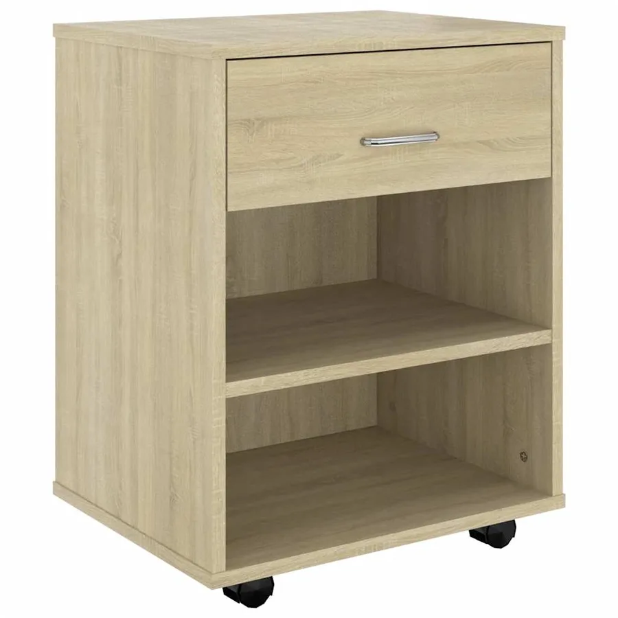 Armoire à roulettes Chêne sonoma 46x36x59 cm Bois d’ingénierie - 2