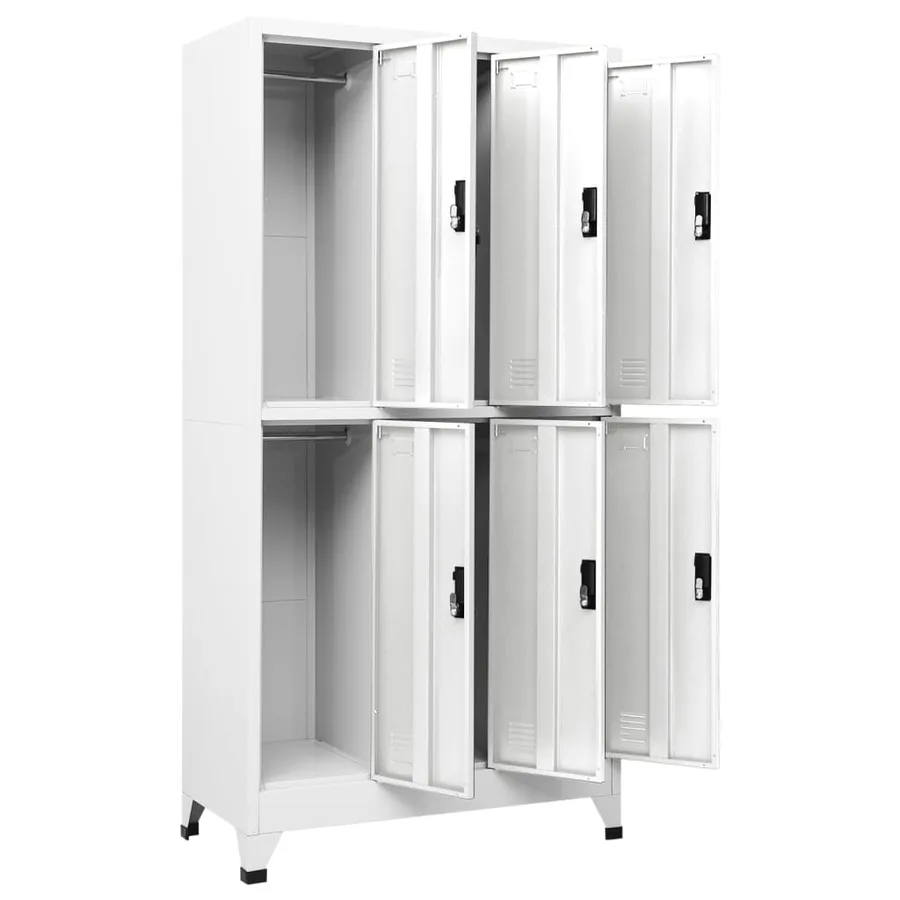 Armoire à casiers Blanc 90x45x180 cm Acier - 5