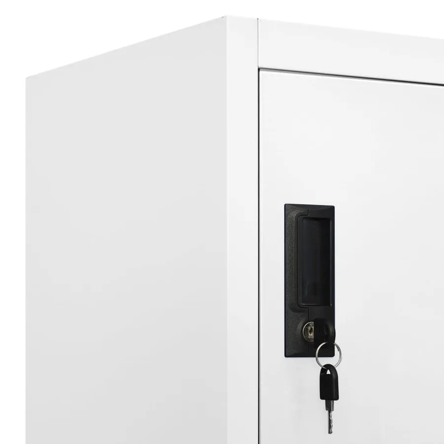 Armoire à casiers Blanc 90x45x180 cm Acier - 7