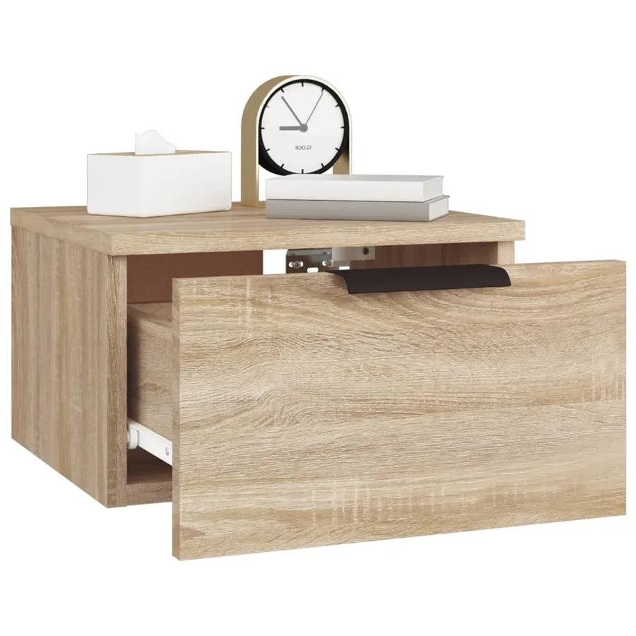 Table de chevet murale Chêne sonoma 34x30x20 cm - 9