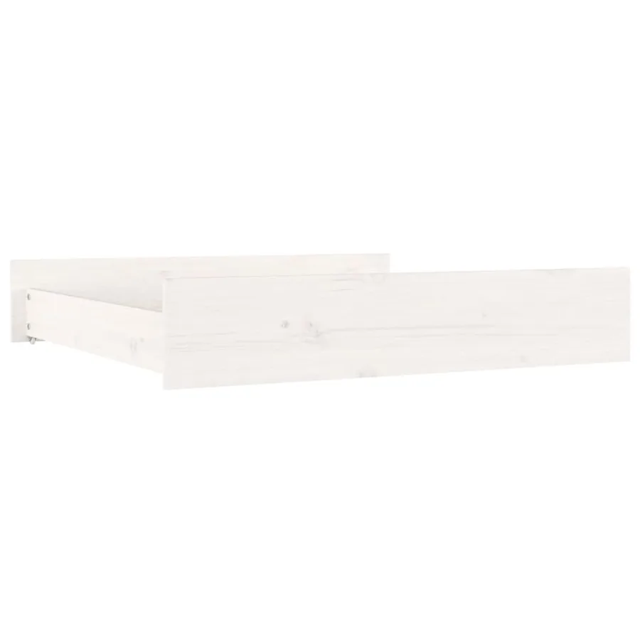 Tiroirs de lit 2 pcs blanc Bois de pin massif - 3