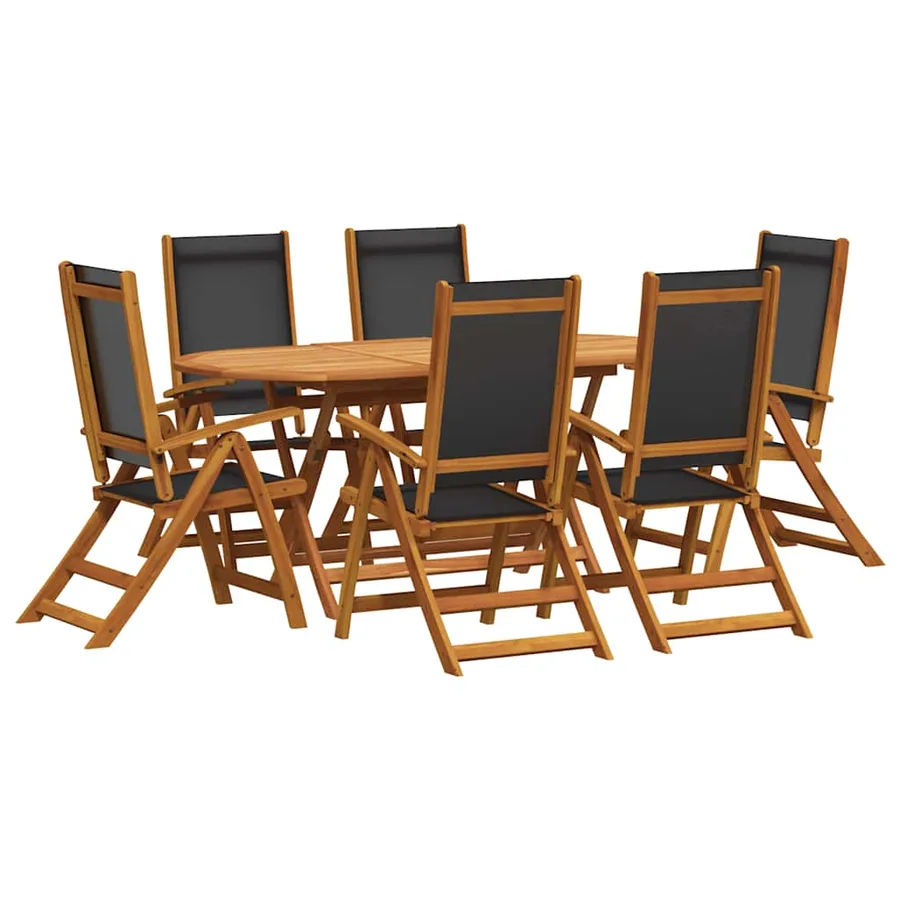 Ensemble à manger d'extérieur 7 pcs Bois d'acacia solide - 2