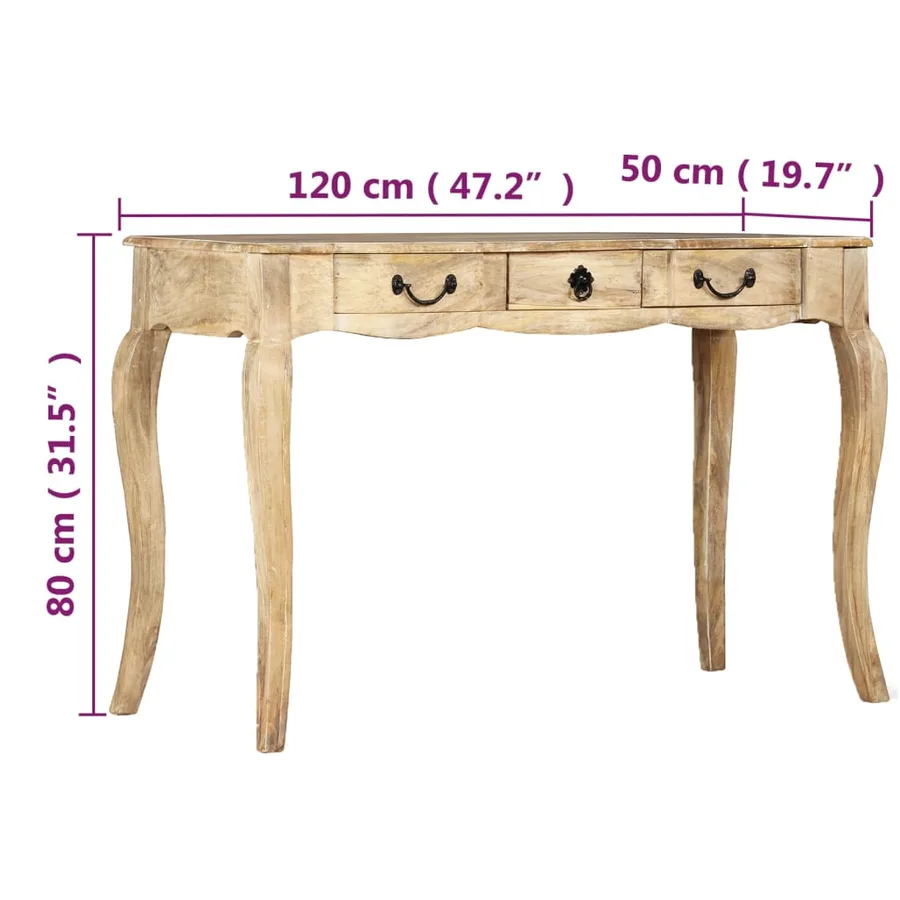 Table console Bois de manguier massif 120 x 50 x 80 cm - 11