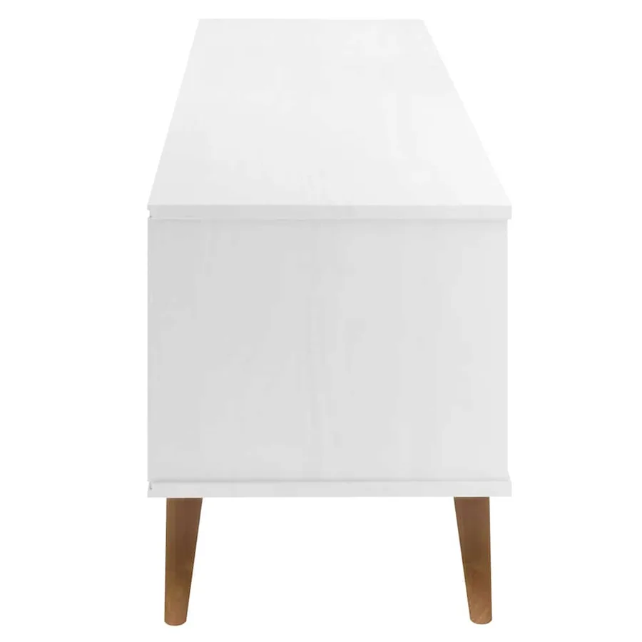 Meuble TV MOLDE Blanc 158x40x49 cm Bois de pin massif - 8