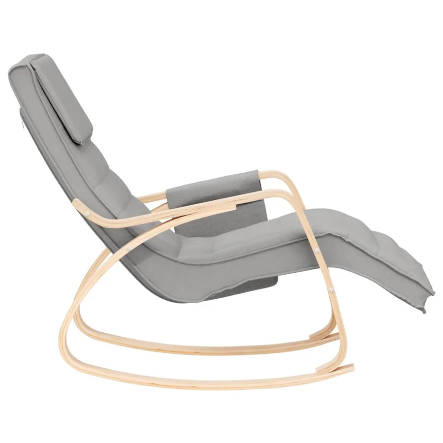 Chaise à bascule Gris clair Tissu - 4