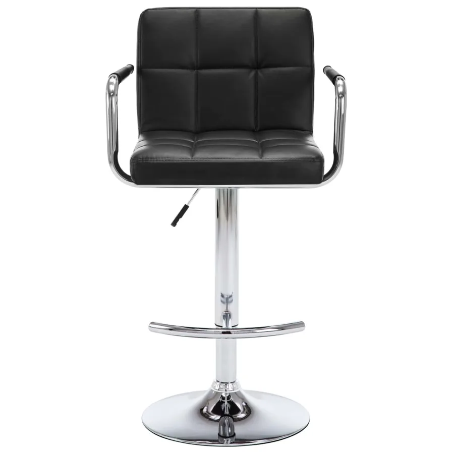 Tabourets de bar lot de 2 noir similicuir - 4