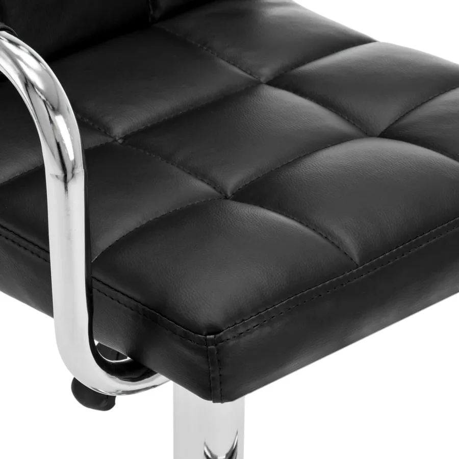 Tabourets de bar lot de 2 noir similicuir - 7