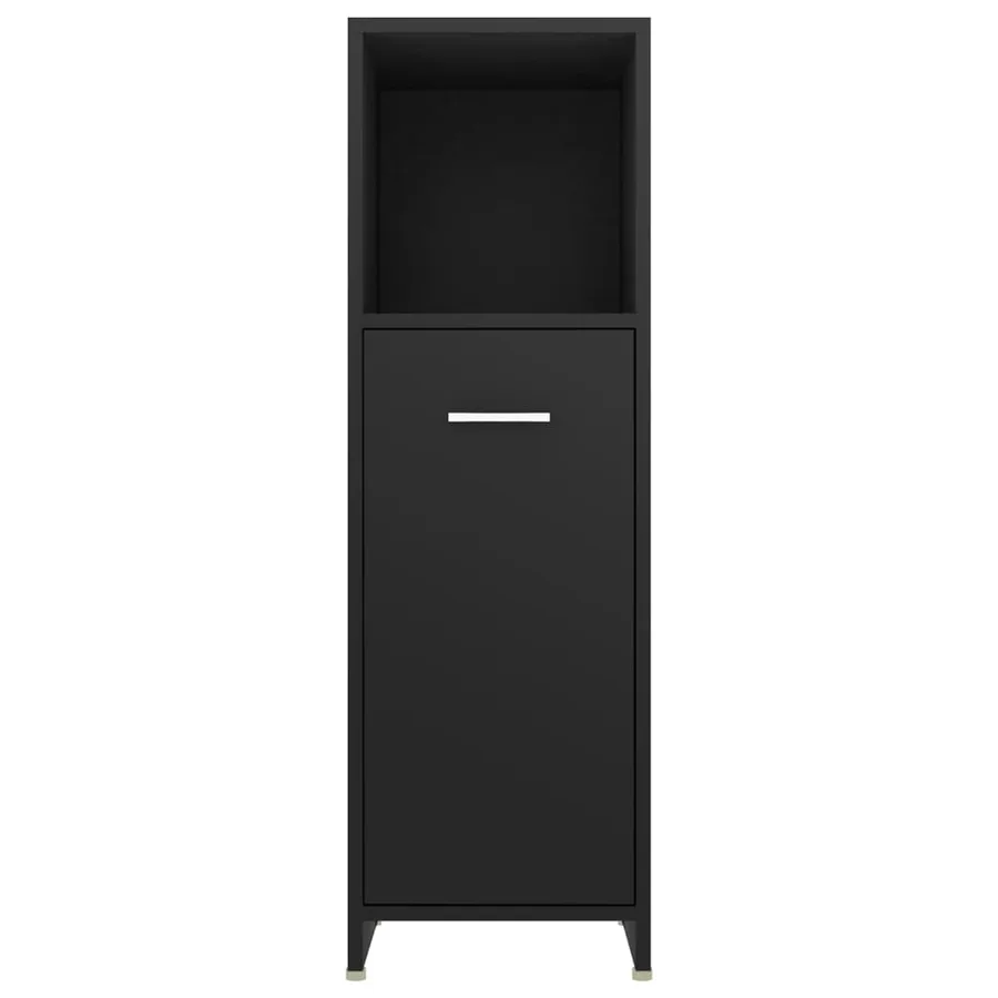 Armoire de salle de bain Noir 30x30x95 cm Bois d'ingénierie - 6