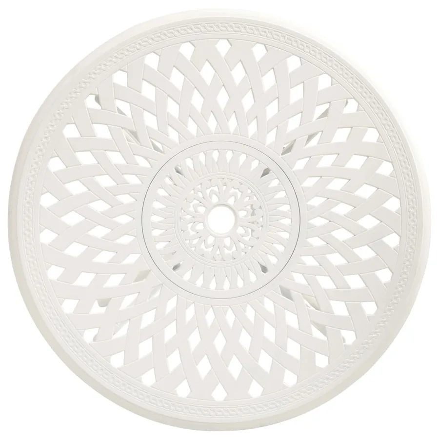 Ensemble de bistro 3 pcs Aluminium coulé Blanc - 12
