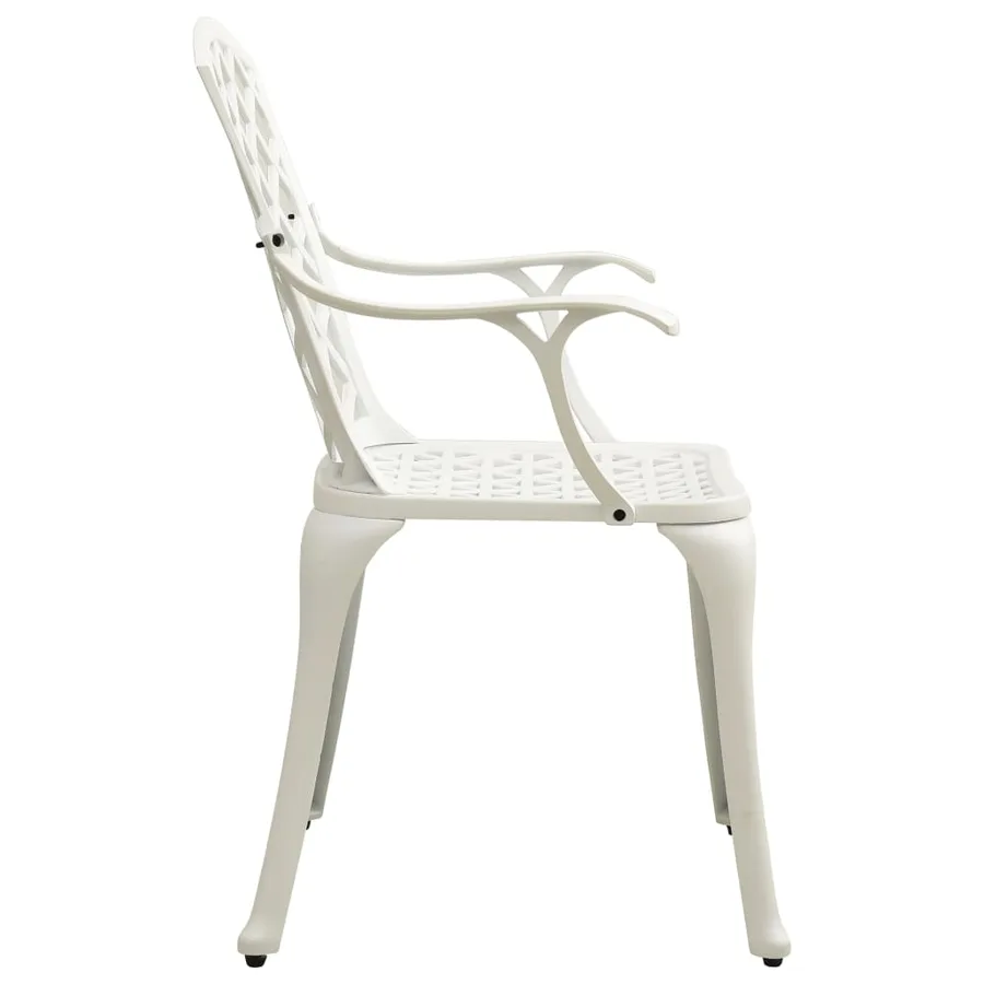 Ensemble de bistro 3 pcs Aluminium coulé Blanc - 6