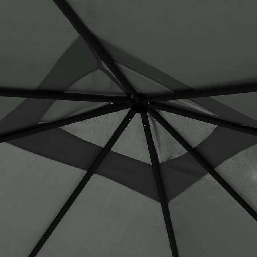 Belvédère à revêtement de poteaux 3x3x2,6 m Anthracite 160 g/m² - 3