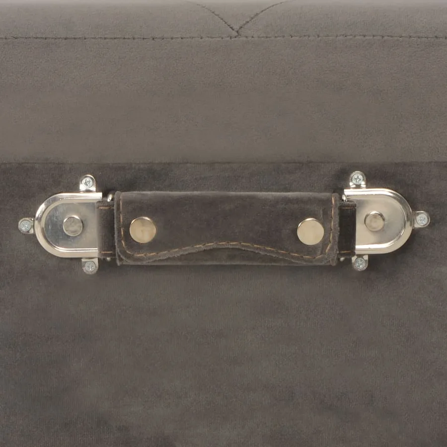 Tabouret de rangement 40 cm Gris Velours - 6