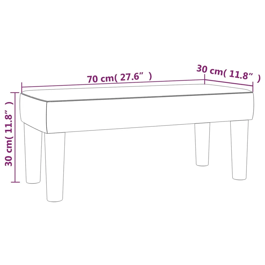 Banc Noir 70x30x30 cm Similicuir - 7