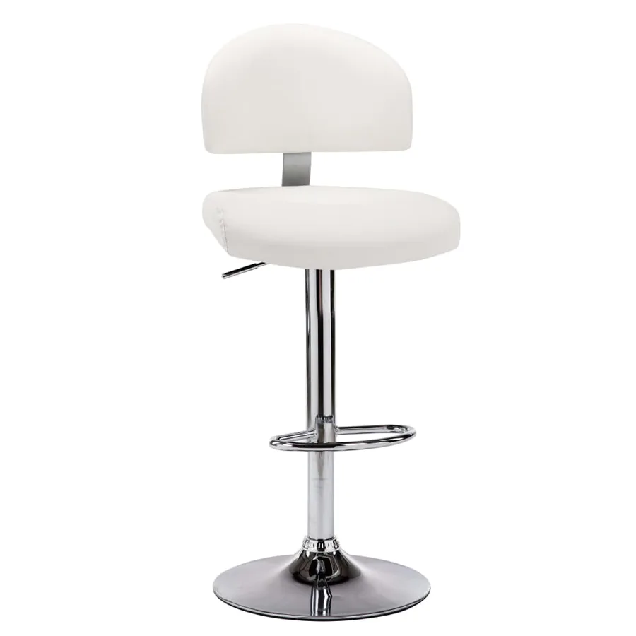 Tabourets de bar lot de 2 blanc similicuir - 3