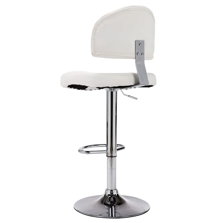 Tabourets de bar lot de 2 blanc similicuir - 5