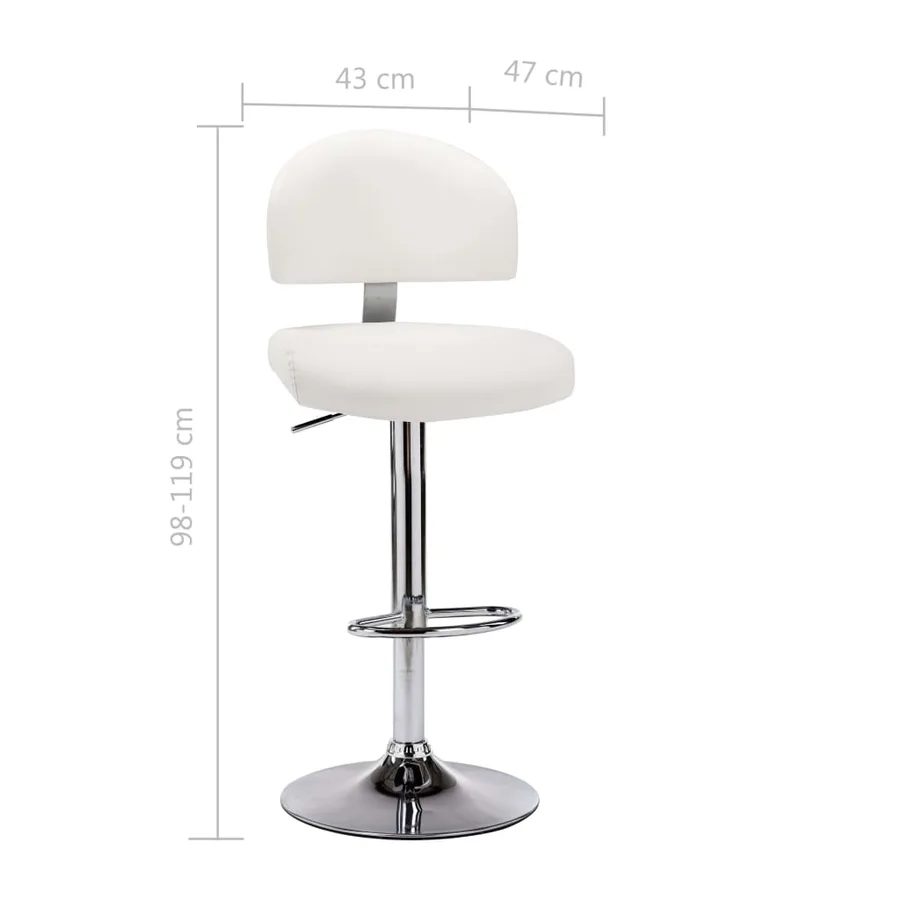 Tabourets de bar lot de 2 blanc similicuir - 8
