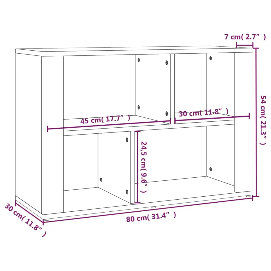 Buffet Chêne fumé 80x30x54 cm Bois d'ingénierie - 8