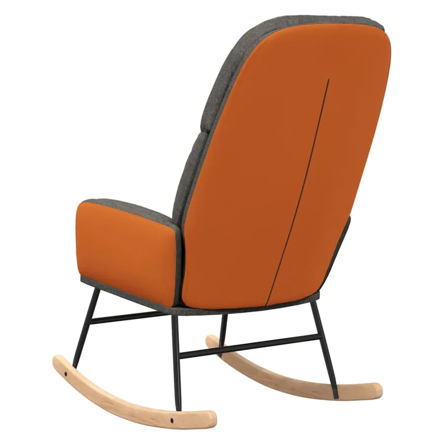 Chaise à bascule Gris foncé Tissu - 5