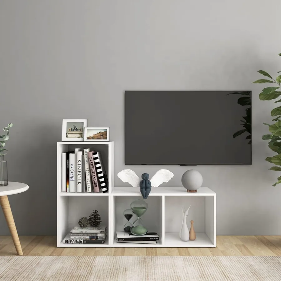 Meubles TV 2 pcs Blanc 72x35x36,5 cm Bois d'ingénierie