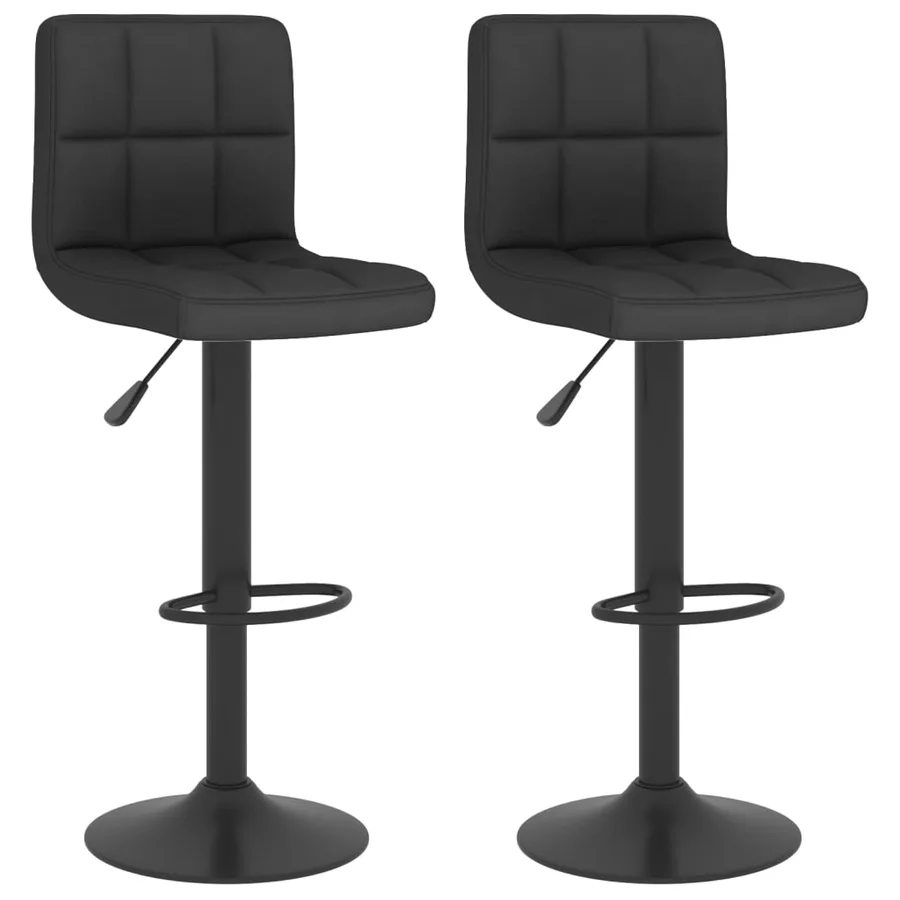 Tabourets de bar lot de 2 noir tissu - 2
