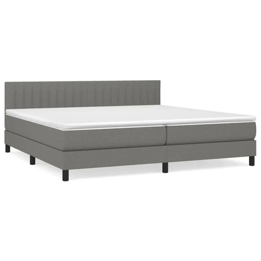 Sommier à lattes de lit avec matelas Gris foncé 200x200cm Tissu - 2