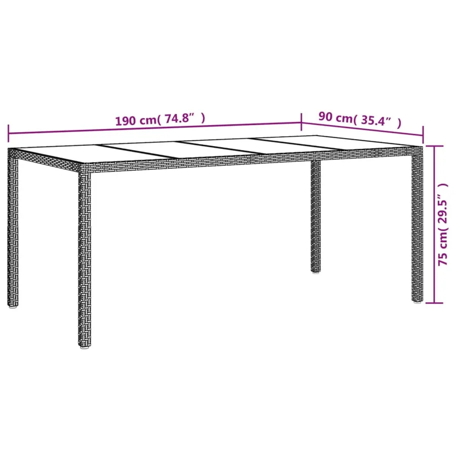 Ensemble à manger de jardin et coussins 9 pcs marron poly rotin - 10