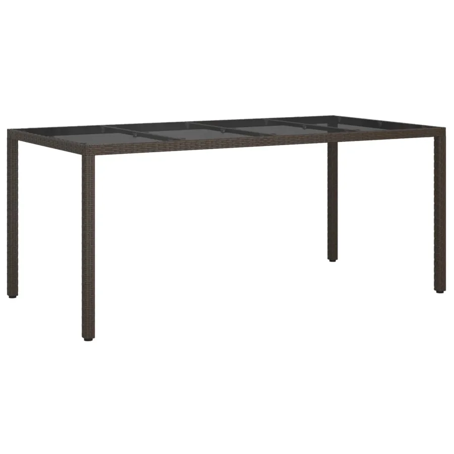 Ensemble à manger de jardin et coussins 9 pcs marron poly rotin - 7