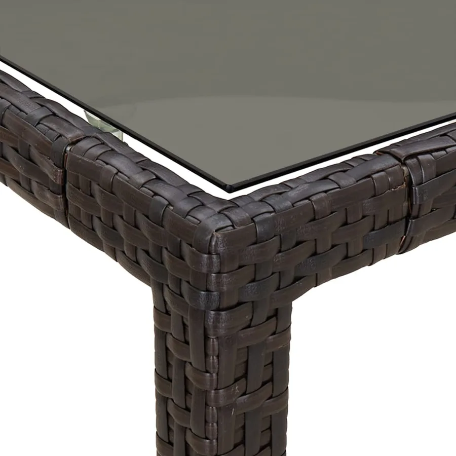 Ensemble à manger de jardin et coussins 9 pcs marron poly rotin - 8