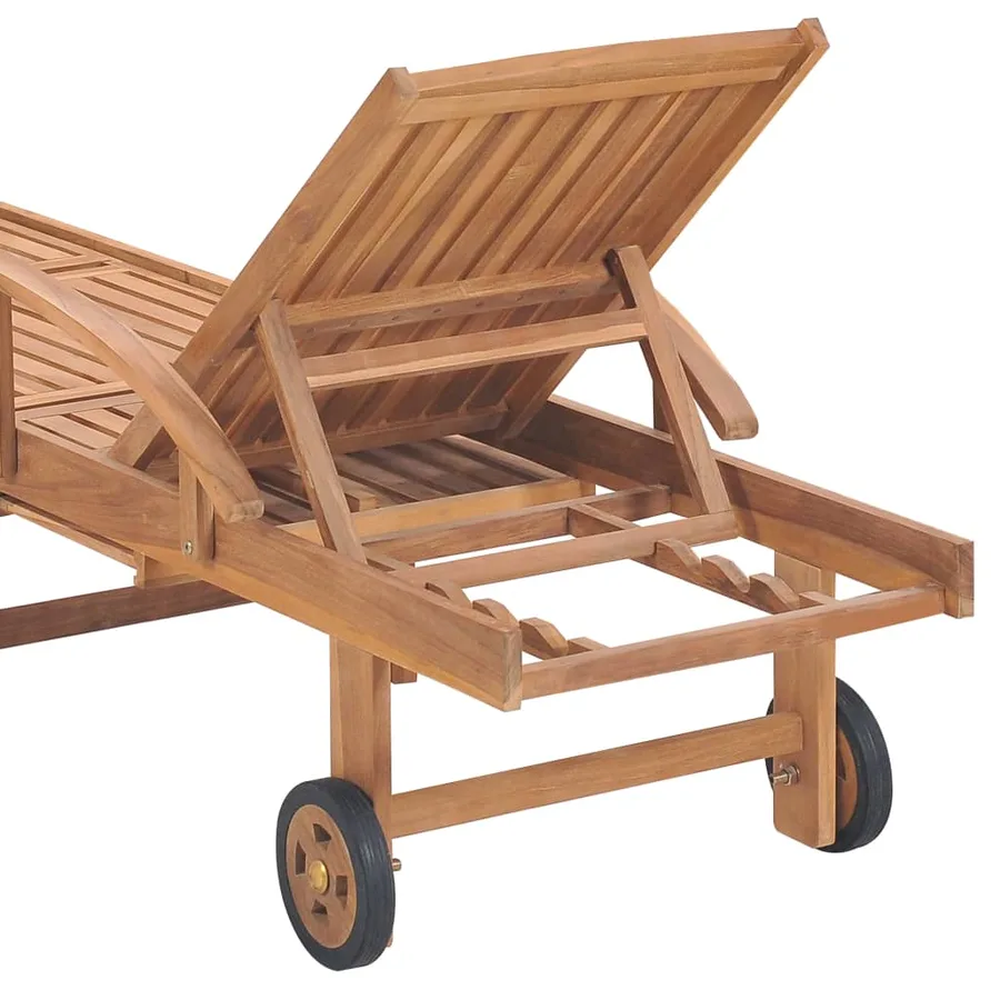 Chaises longues lot de 2 Bois de teck solide - 8