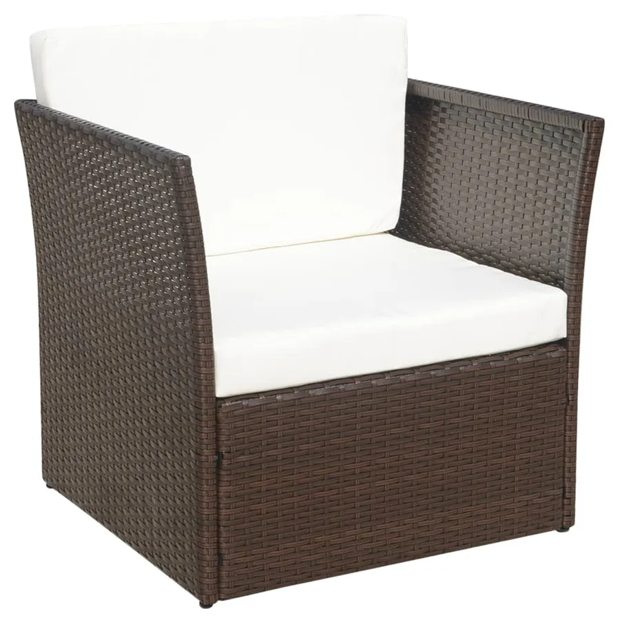 Chaise de jardin avec tabouret Marron Résine tressée - 6