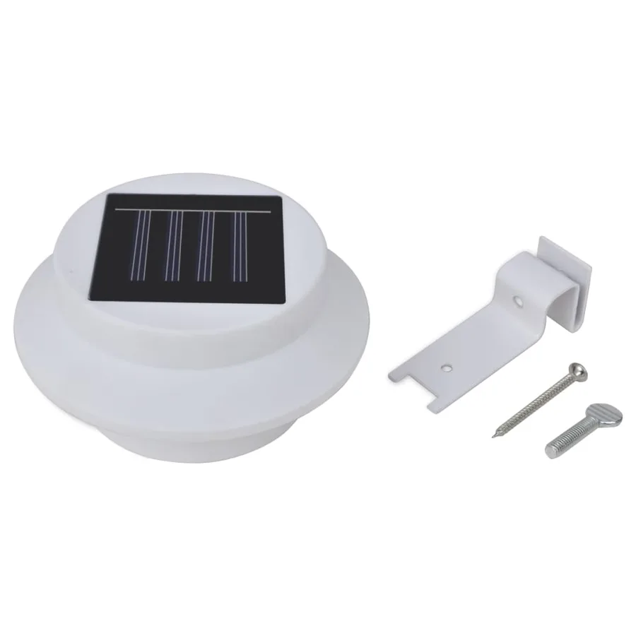 Lampes solaire à LED d'extérieur pour clôture 12 pcs Blanc - 4