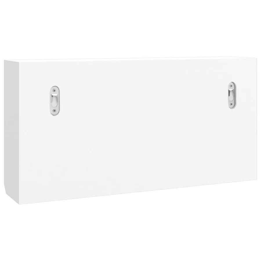 Armoire à clés Blanc 40x8,5x20 cm Bois d'ingénierie et acier - 8