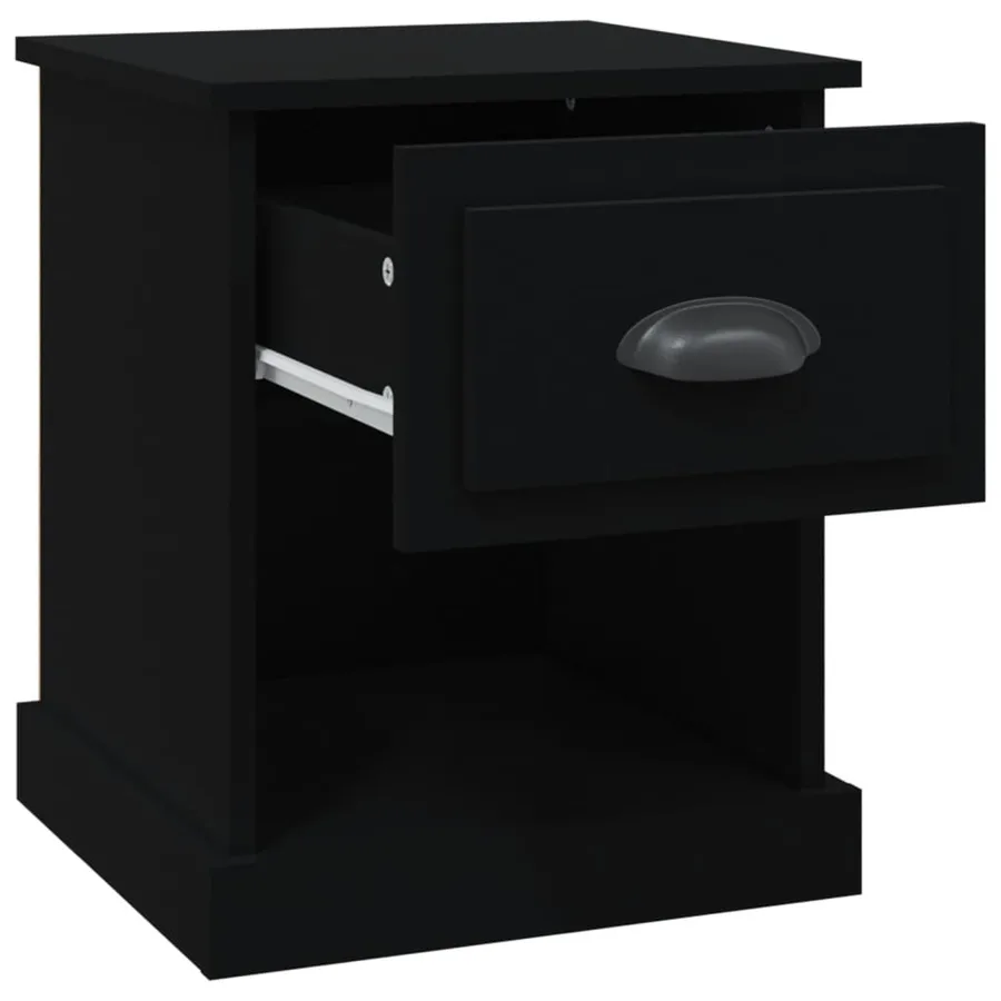 Table de chevet noir 39x39x47,5 cm bois d’ingénierie - 6