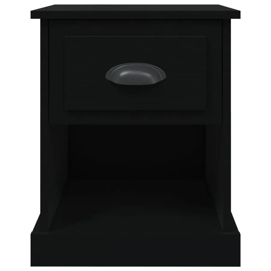 Table de chevet noir 39x39x47,5 cm bois d’ingénierie - 7
