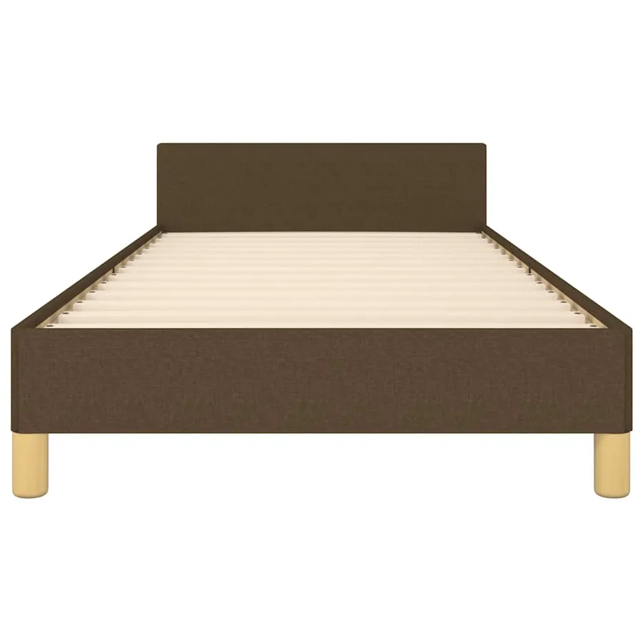 Cadre de lit sans matelas marron foncé 90x190 cm tissu - 5