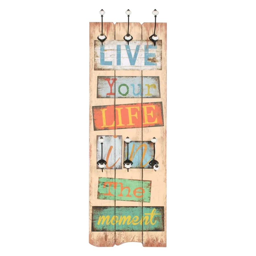 Porte-manteau mural avec 6 crochets 120 x 40 cm LIVE LIFE - 2